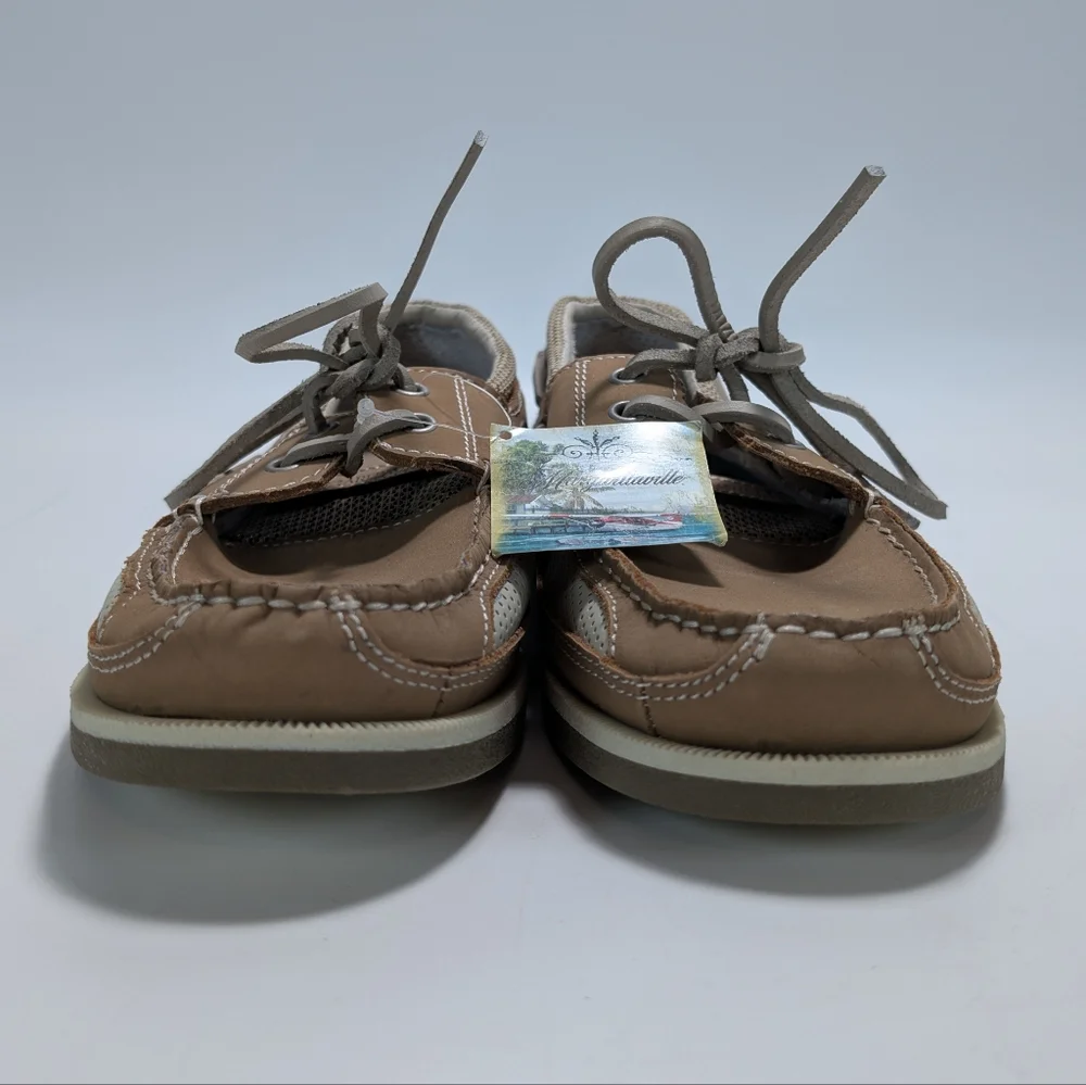 Maragritaville Soles Of The Tropics North Shore Leather Lace Up Boat Shoes NWT